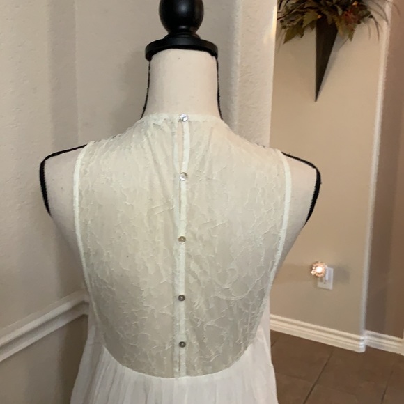 En Creme white layered ruffle and lace midi dress MED - Picture 6 of 16